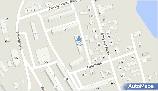 Łęczyca, Belwederska, 75a, mapa Łęczyca