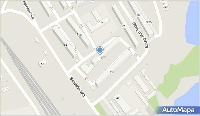 Łęczyca, Belwederska, 83, mapa Łęczyca