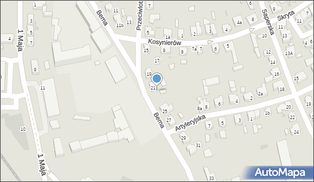 Leszno, Bema Józefa, gen., 32, mapa Leszno