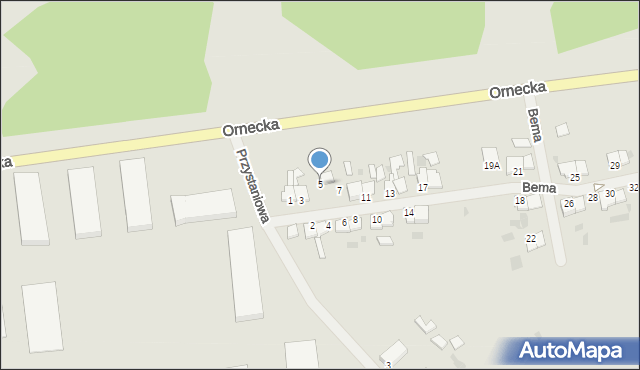 Lidzbark Warmiński, Bema Józefa, gen., 5, mapa Lidzbark Warmiński