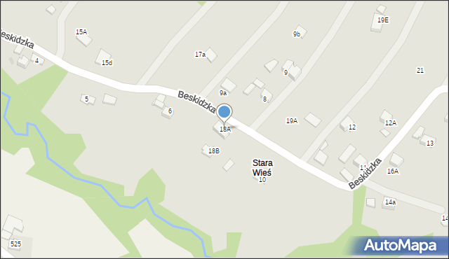 Limanowa, Beskidzka, 18A, mapa Limanowa