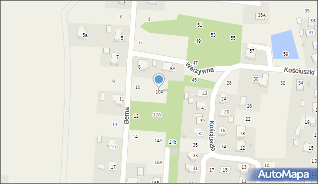 Lisia Góra, Bema Józefa, gen., 10A, mapa Lisia Góra