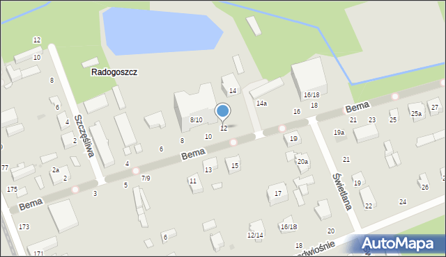 Łódź, Bema Józefa, gen., 12, mapa Łodzi