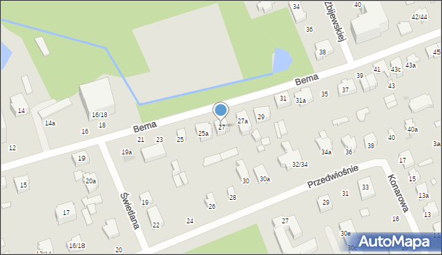 Łódź, Bema Józefa, gen., 27, mapa Łodzi
