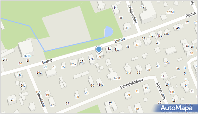 Łódź, Bema Józefa, gen., 29, mapa Łodzi