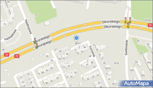 Łódź, Bema Józefa, gen., 50, mapa Łodzi