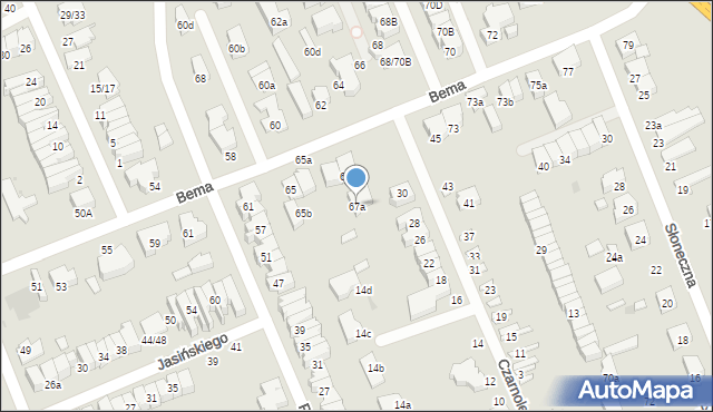 Łódź, Bema Józefa, gen., 67a, mapa Łodzi