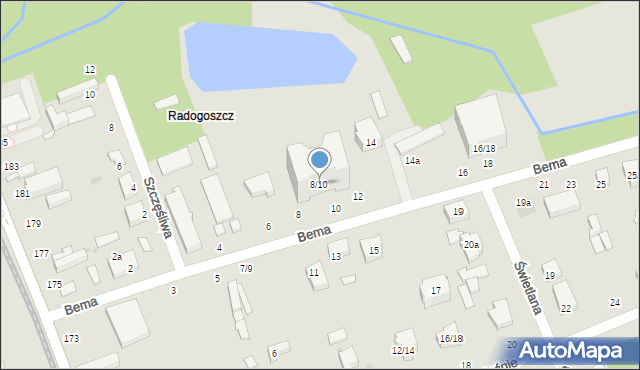 Łódź, Bema Józefa, gen., 8/10, mapa Łodzi