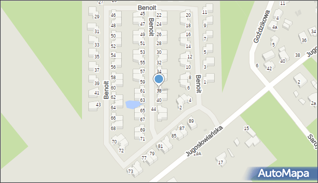 Łódź, Benoit Ludwika, 38, mapa Łodzi