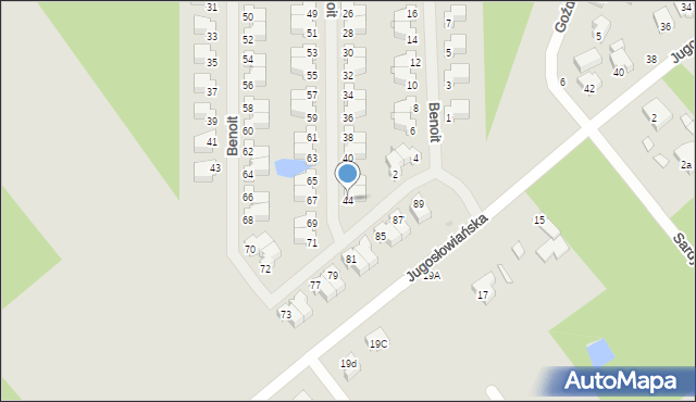 Łódź, Benoit Ludwika, 44, mapa Łodzi