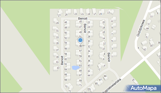 Łódź, Benoit Ludwika, 55, mapa Łodzi