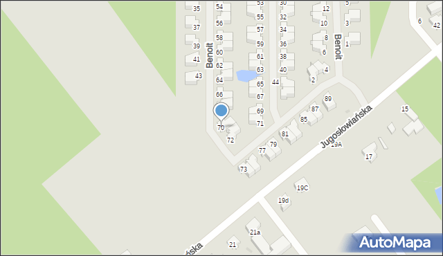 Łódź, Benoit Ludwika, 70, mapa Łodzi