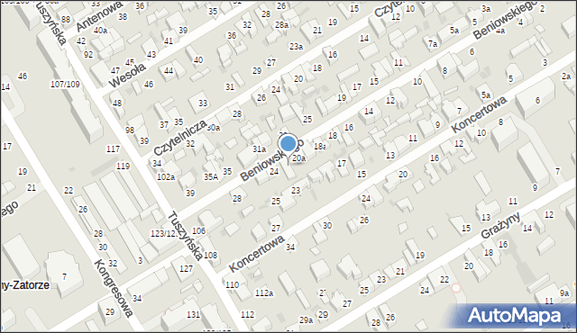 Łódź, Beniowskiego Maurycego, 22, mapa Łodzi