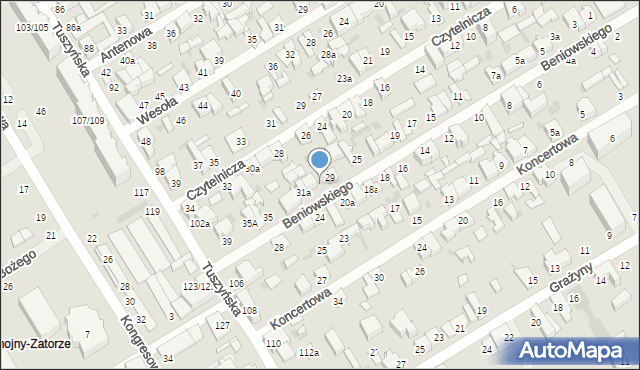 Łódź, Beniowskiego Maurycego, 31, mapa Łodzi