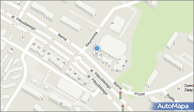 Łomża, Bema Józefa, gen., 17, mapa Łomży