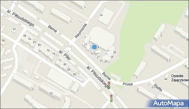 Łomża, Bema Józefa, gen., 23, mapa Łomży