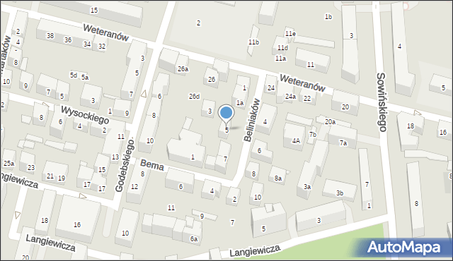 Lublin, Beliniaków, 5, mapa Lublina