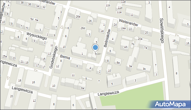 Lublin, Beliniaków, 7, mapa Lublina