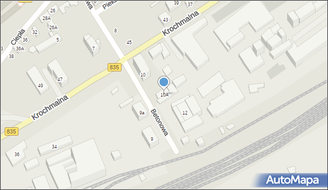 Lublin, Betonowa, 10A, mapa Lublina