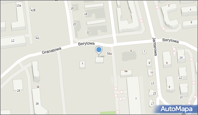 Lublin, Berylowa, 5, mapa Lublina