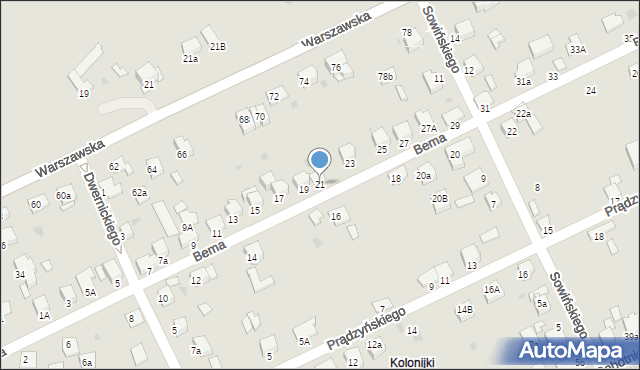 Miechów, Bema Józefa, gen., 21, mapa Miechów