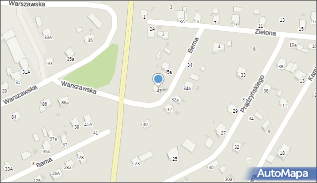 Miechów, Bema Józefa, gen., 43, mapa Miechów