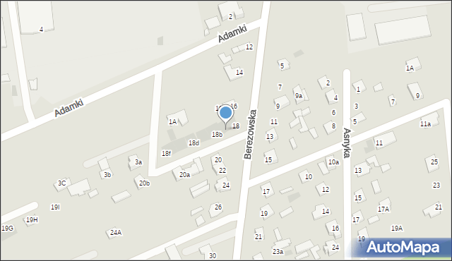 Międzyrzec Podlaski, Berezowska, 18a, mapa Międzyrzec Podlaski