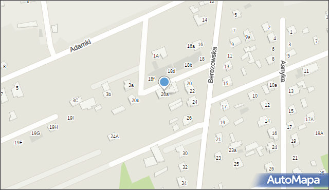 Międzyrzec Podlaski, Berezowska, 20a, mapa Międzyrzec Podlaski