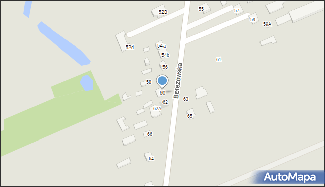 Międzyrzec Podlaski, Berezowska, 60, mapa Międzyrzec Podlaski