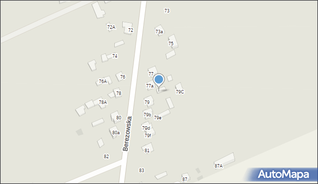 Międzyrzec Podlaski, Berezowska, 79A, mapa Międzyrzec Podlaski