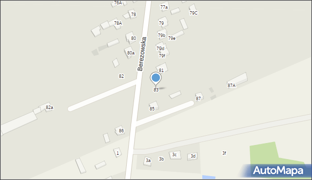 Międzyrzec Podlaski, Berezowska, 83, mapa Międzyrzec Podlaski