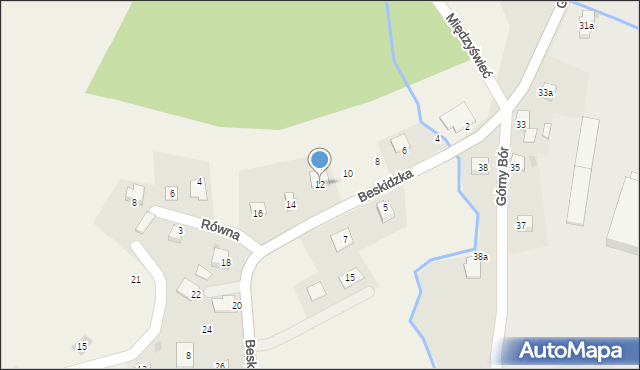 Międzyświeć, Beskidzka, 12, mapa Międzyświeć
