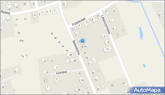 Międzyświeć, Beskidzka, 31, mapa Międzyświeć