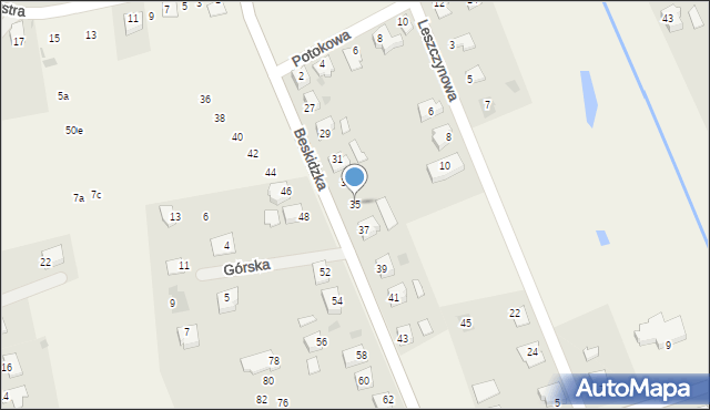 Międzyświeć, Beskidzka, 35, mapa Międzyświeć