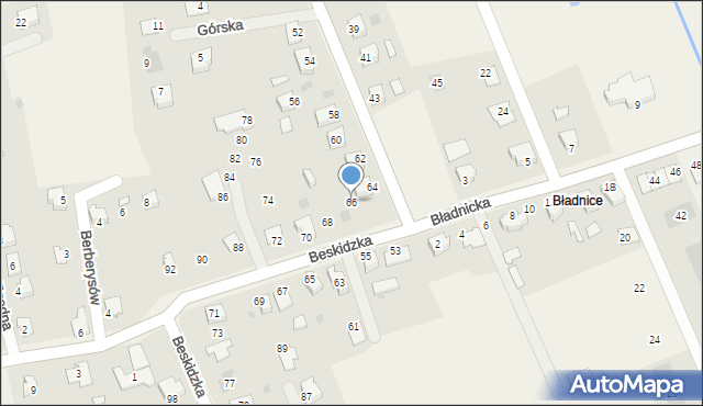 Międzyświeć, Beskidzka, 66, mapa Międzyświeć