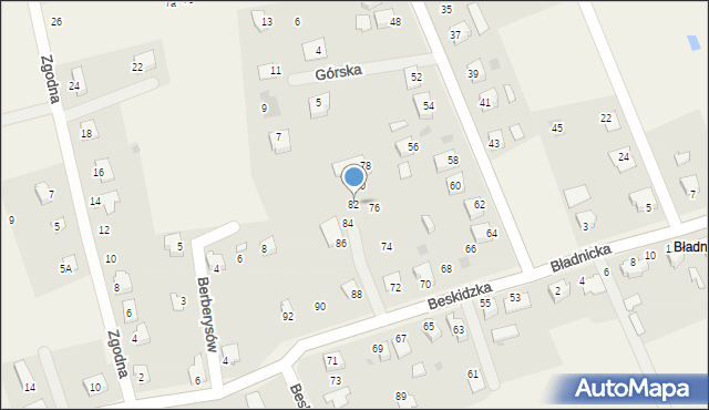 Międzyświeć, Beskidzka, 82, mapa Międzyświeć