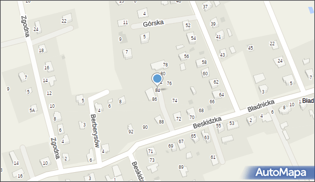 Międzyświeć, Beskidzka, 84, mapa Międzyświeć