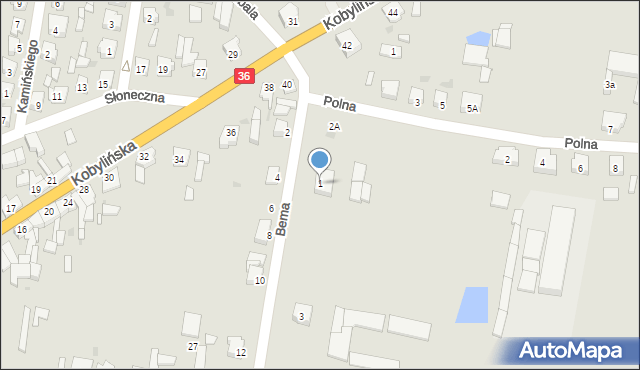 Miejska Górka, Bema Józefa, gen., 1, mapa Miejska Górka