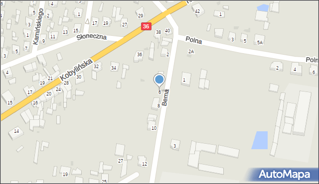 Miejska Górka, Bema Józefa, gen., 6, mapa Miejska Górka