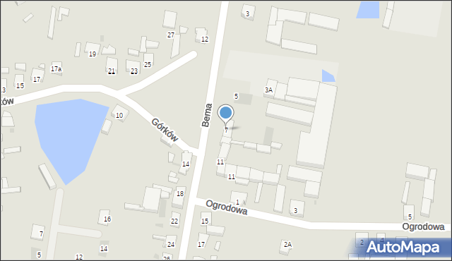 Miejska Górka, Bema Józefa, gen., 7, mapa Miejska Górka