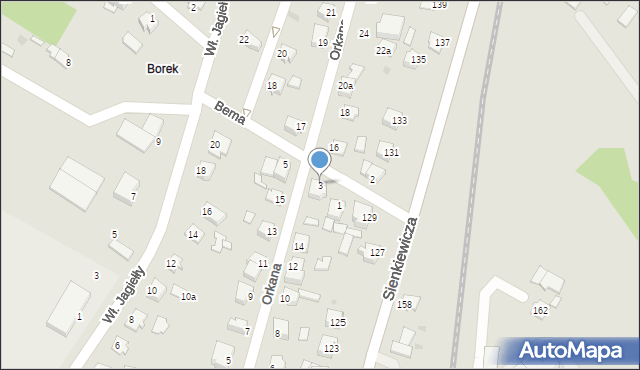 Mielec, Bema Józefa, gen., 3, mapa Mielca