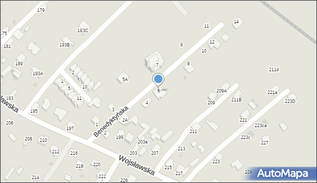 Mielec, Benedyktyńska, 6, mapa Mielca