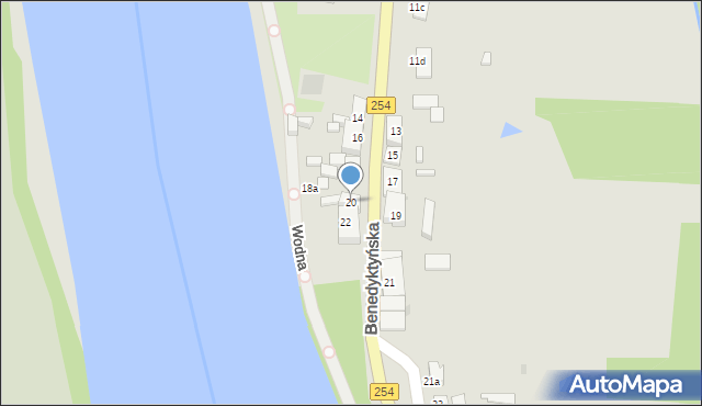 Mogilno, Benedyktyńska, 20, mapa Mogilno