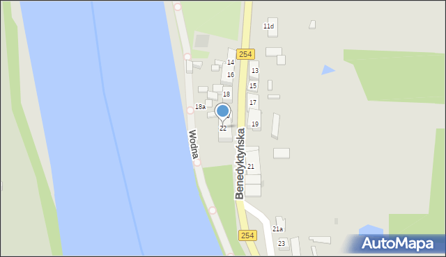 Mogilno, Benedyktyńska, 22, mapa Mogilno