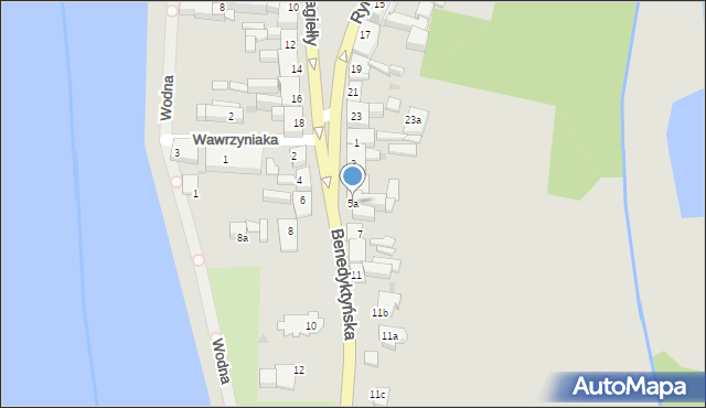 Mogilno, Benedyktyńska, 5a, mapa Mogilno