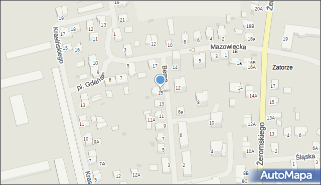 Morąg, Bema Józefa, gen., 15, mapa Morąg