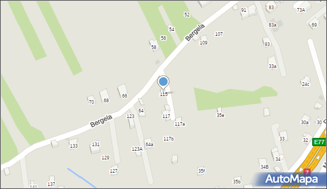 Myślenice, Bergela Rajmunda, 115, mapa Myślenice