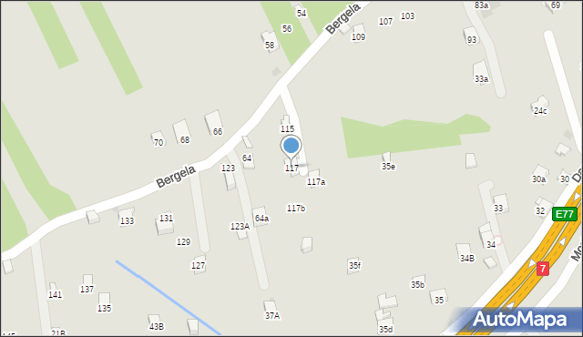 Myślenice, Bergela Rajmunda, 117, mapa Myślenice