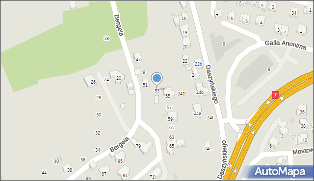 Myślenice, Bergela Rajmunda, 53, mapa Myślenice