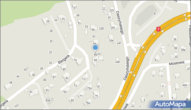 Myślenice, Bergela Rajmunda, 63, mapa Myślenice